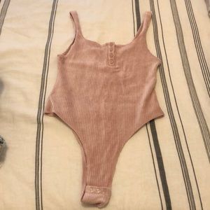 NWT: Fletch Velvet Pink Bodysuit